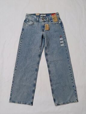 Women's Levi's Superlow Loose Low Rise Straight Leg Light Blue Denim Jeans 26x32